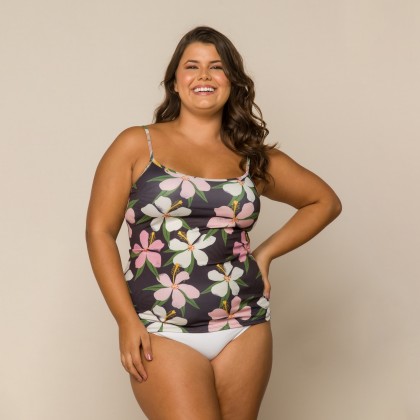 Camisete Estampada Flores Sem Bojo