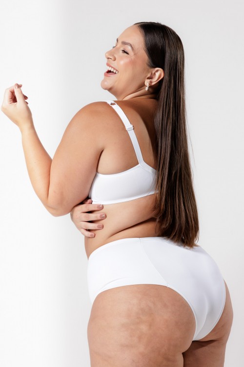 Calcinha com Reforço na Cintura Microfibra Branco