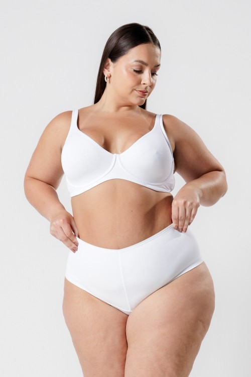 Calcinha com Reforço na Cintura Microfibra Branco