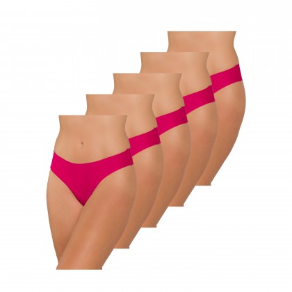 Kit Com 5 Calcinhas Sem Costura Rosa