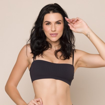 Top Faixa Canelado Preto