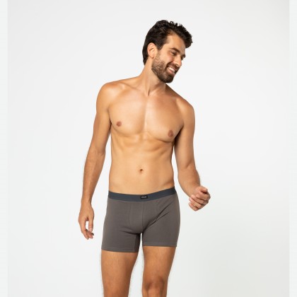 Cueca Boxer De Cotton Cinza