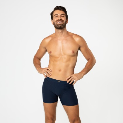 Cueca Boxer De Microfibra Azul Marinho
