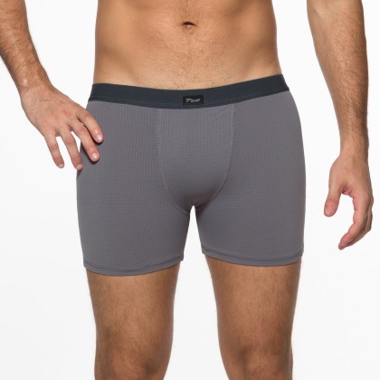 Cueca Boxer De Microfibra Cinza