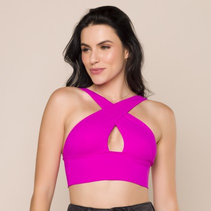 Top Decote Cruzado Rosa Pink