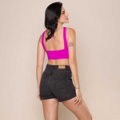 Top Decote Cruzado Rosa Pink