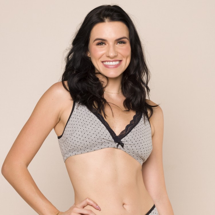 Sutiã Top Confort Cinza Poá