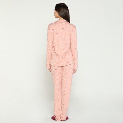 Pijama Feminino Longo Rosa Ouriços