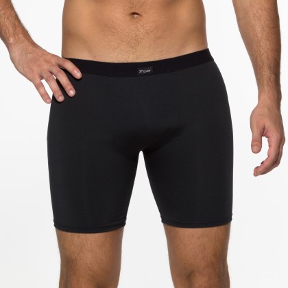 Cueca Boxer Long Básica Microfibra Preto