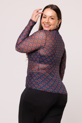 Blusa de Tule Manga Longa E336