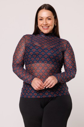 Blusa de Tule Manga Longa E336