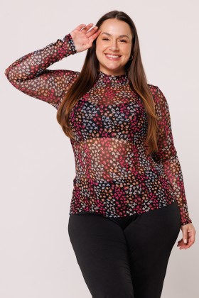 Blusa de Tule Manga Longa E324