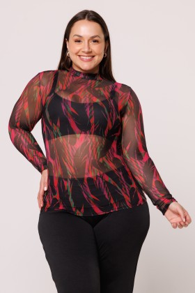 Blusa de Tule Manga Longa E322
