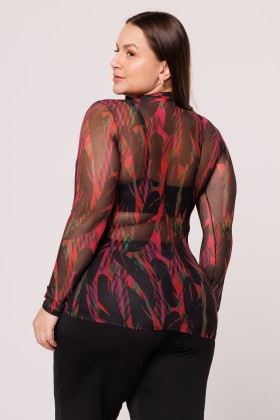Blusa de Tule Manga Longa E322