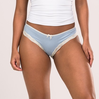 Calcinha Com Detalhe Em Renda Azul Claro