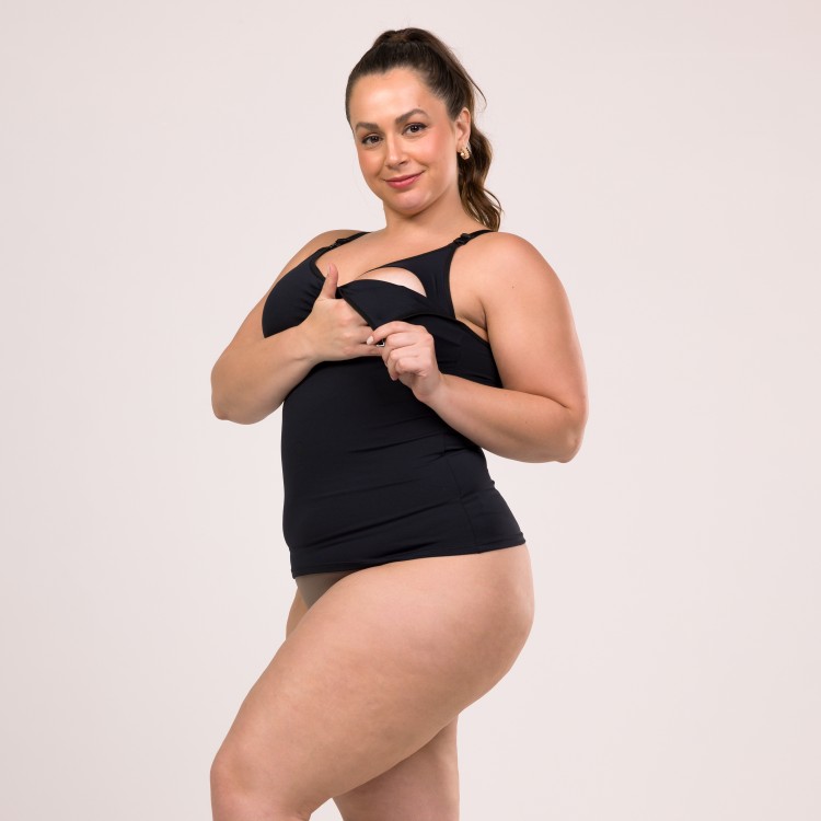 Camisete Amamentação Sem Bojo Preto