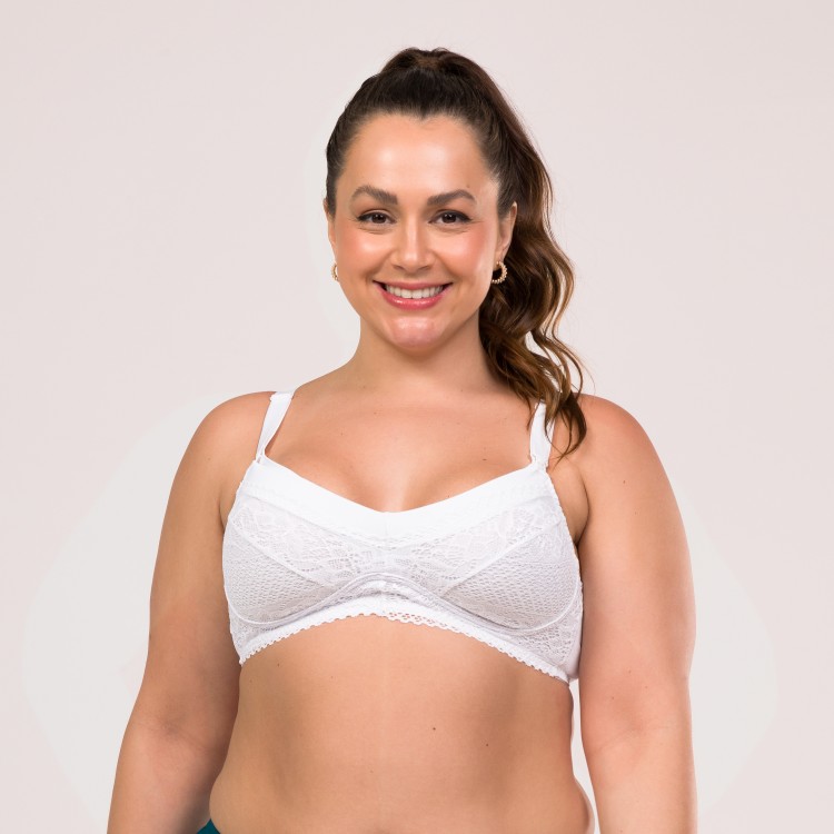 Sutiã Amamentação Detalhe Renda Branco
