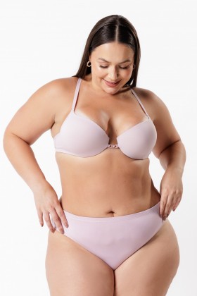 Calcinha Confort Rebatida Rosa Claro