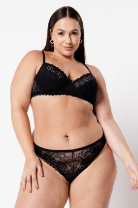 Sutiã Meia Taça De Renda sem Bojo Preto