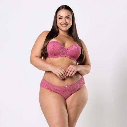 Calcinha De Renda com Pala Rosa