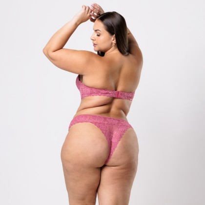 Calcinha De Renda com Pala Rosa