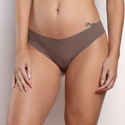 Calcinha Tanga Fio Dental Sem Costura Castanho