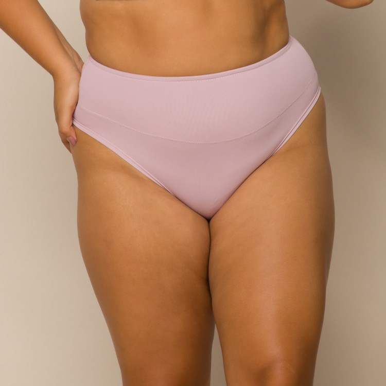 Calcinha Firmadora com Faixa Dupla Microfibra Plus Rosa Claro