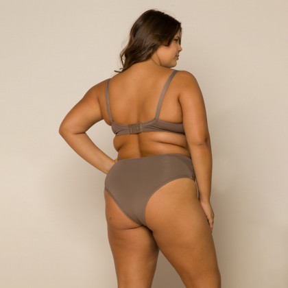 Calcinha Firmadora com Faixa Dupla Microfibra Plus Castanho