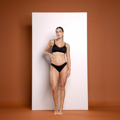Calcinha Tanga em Viscose Preto