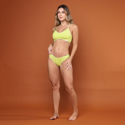Calcinha Tanga em Viscose Verde Lima