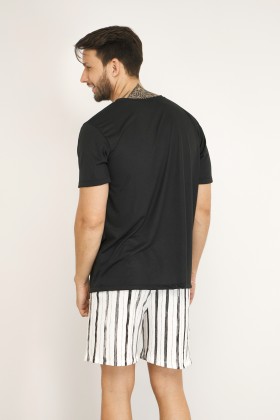Pijama Masculino Curto Preto