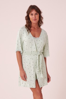 Robe Detalhes Em Renda Poá