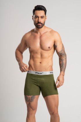 Cueca Long Fibra de Bambu Canelado Verde