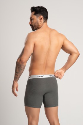 Cueca Long Fibra de Bambu Canelado Cinza