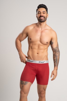 Cueca Long Fibra de Bambu Canelado Vermelho