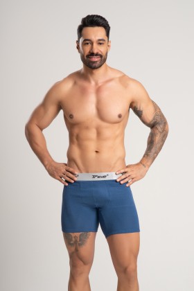 Cueca Long Fibra de Bambu Canelado Az.Claro
