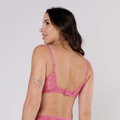 Sutiã De Renda sem Bojo Rosa