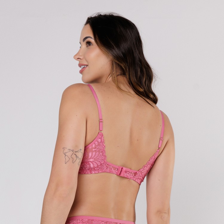 Sutiã De Renda sem Bojo Rosa