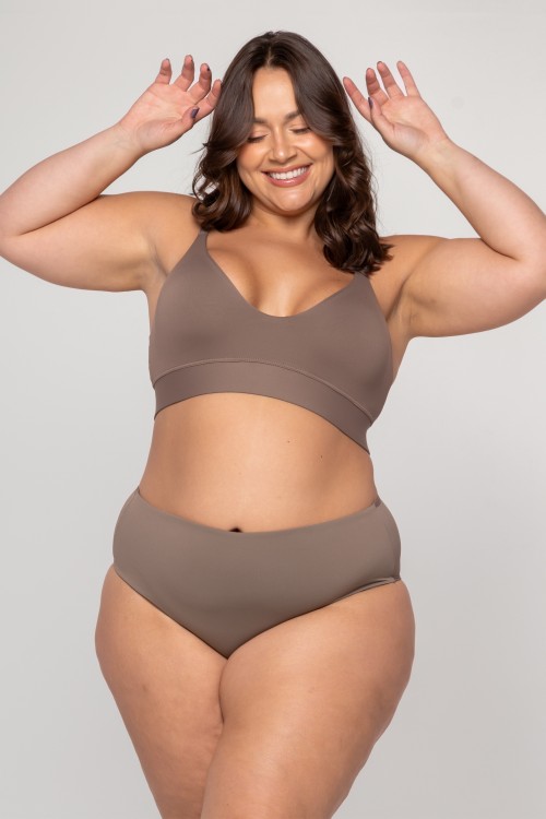 Sutiã embutido pala reforçada Castanho