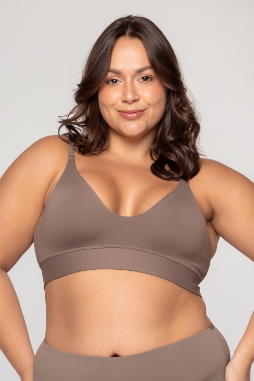 Sutiã embutido pala reforçada Castanho
