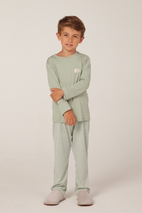 Pijama Longo Infantil Masculino Verde