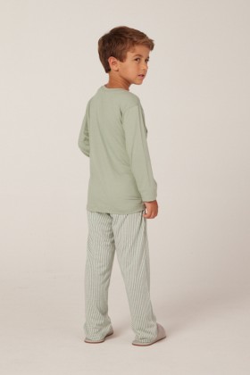 Pijama Longo Infantil Masculino Verde