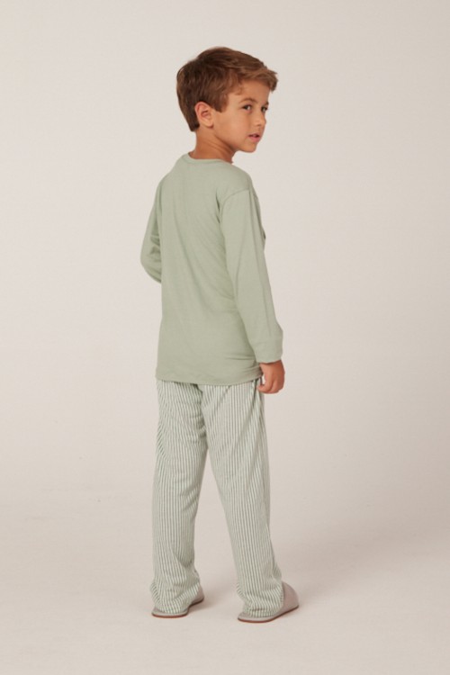 Pijama Longo Infantil Masculino Verde