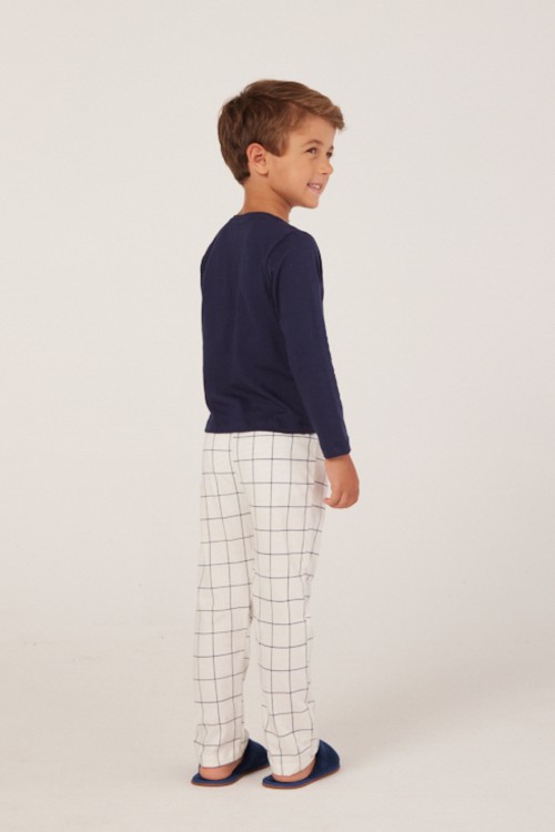 Pijama Longo Infantil Masculino Quadriculado