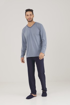 Pijama Masculino Longo Azul