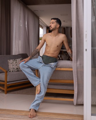 Cueca Boxer Long Cotton Verde Escuro