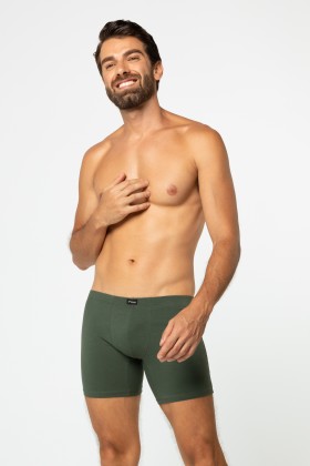 Cueca Boxer Long Cotton Verde Escuro