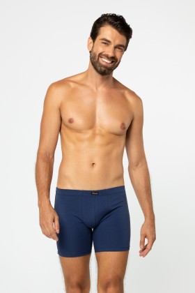 Cueca Boxer Long Cotton Azul Marinho