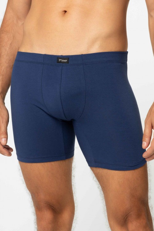 Cueca Boxer Long Cotton Azul Marinho
