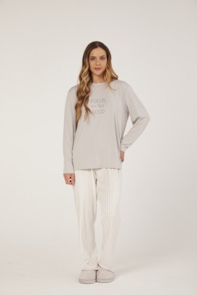 Pijama Feminino Longo com calca em fleece